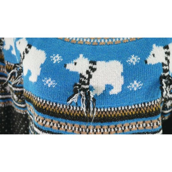 Holiday Time Black and Blue Crew Neck Sweater - Picture 4 of 8
